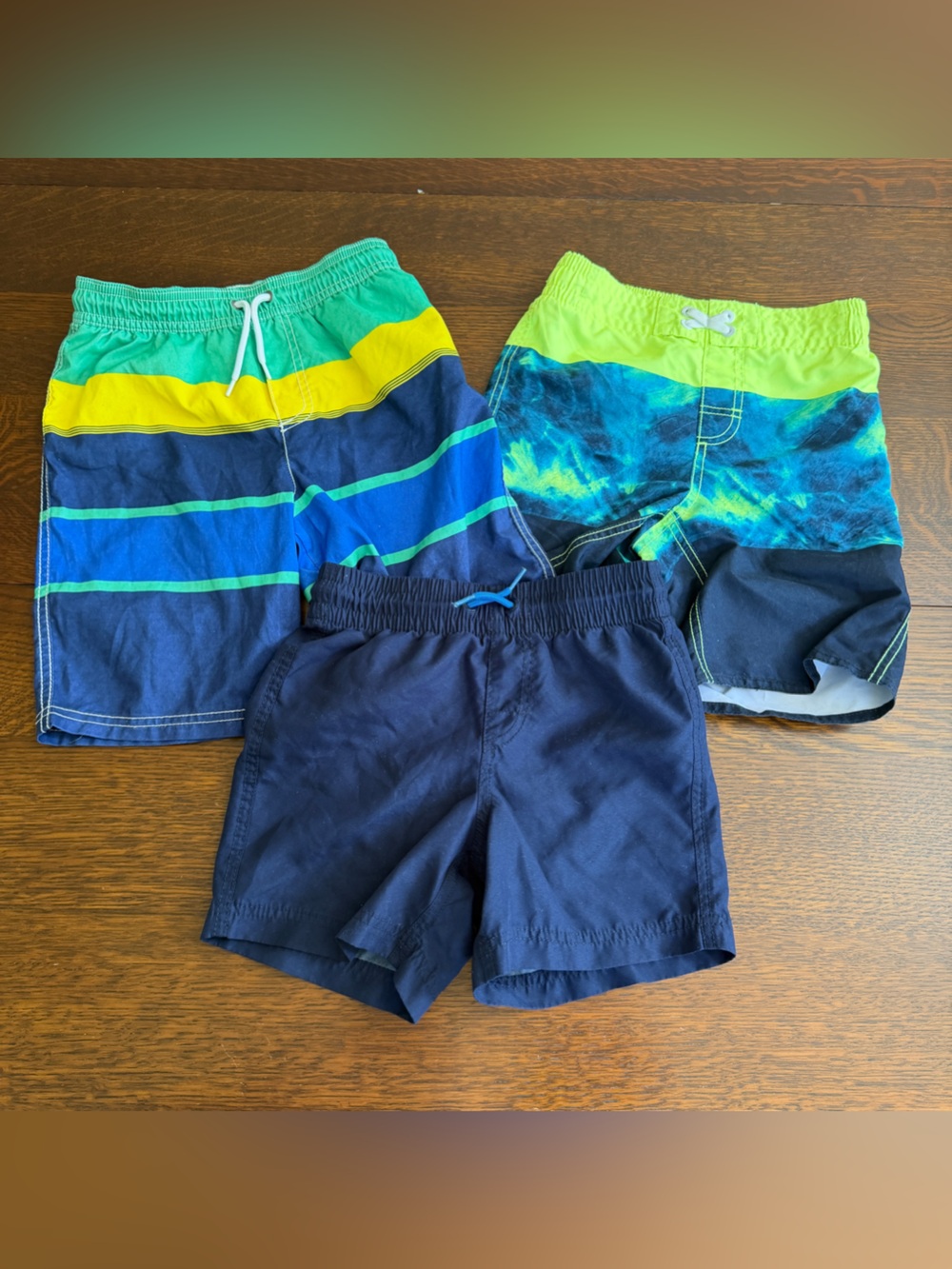 Kids Swim Trunk Bundle- 3 pairs Size S/6-7